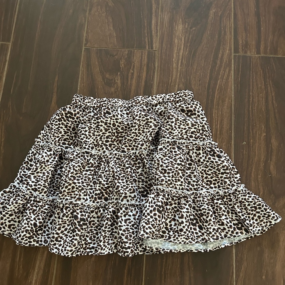 SHEIN Leopard Print Tiered Skirt